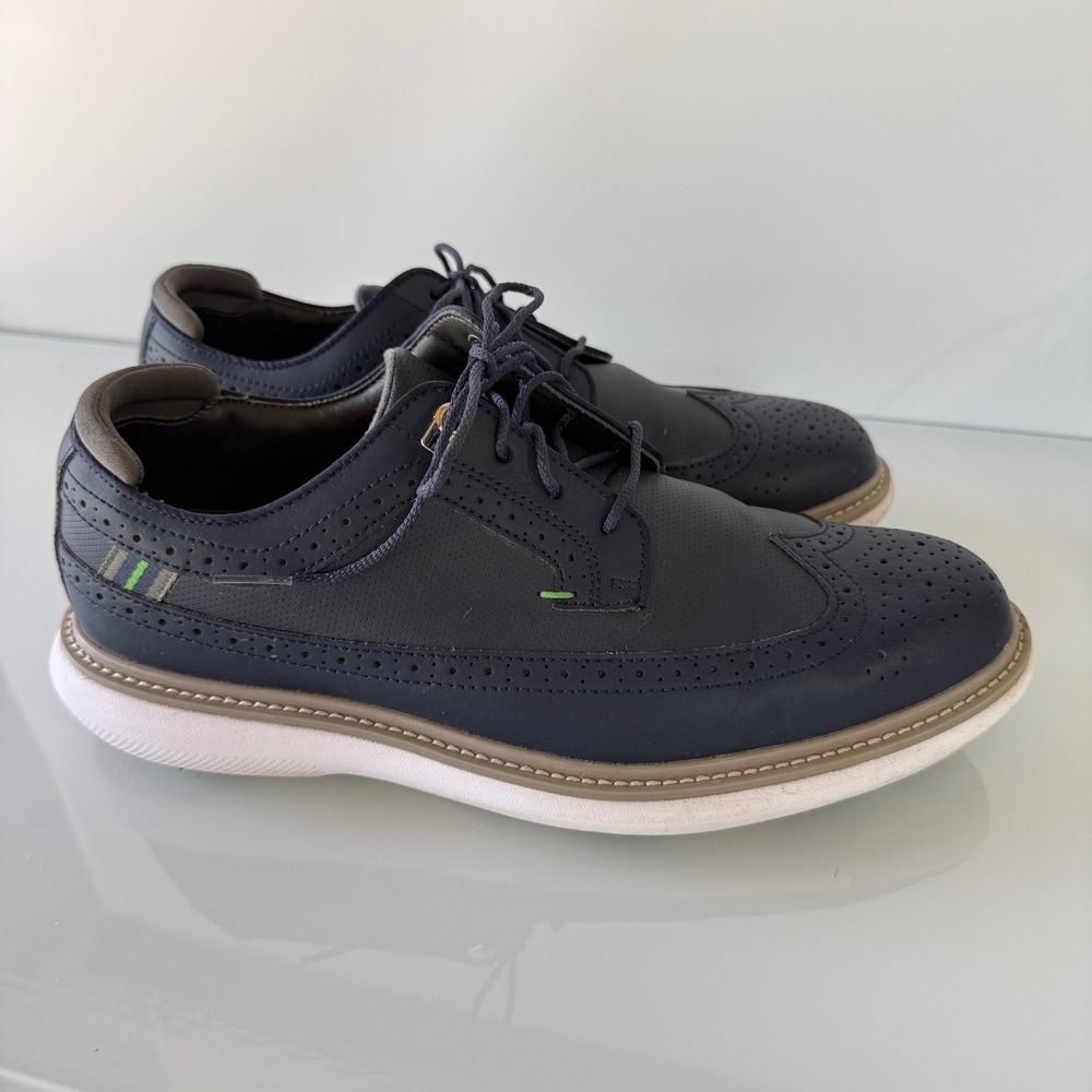 FootJoy Traditions Golf Shoes Men 9.5 Navy Blue Wingtip Spiked 57911